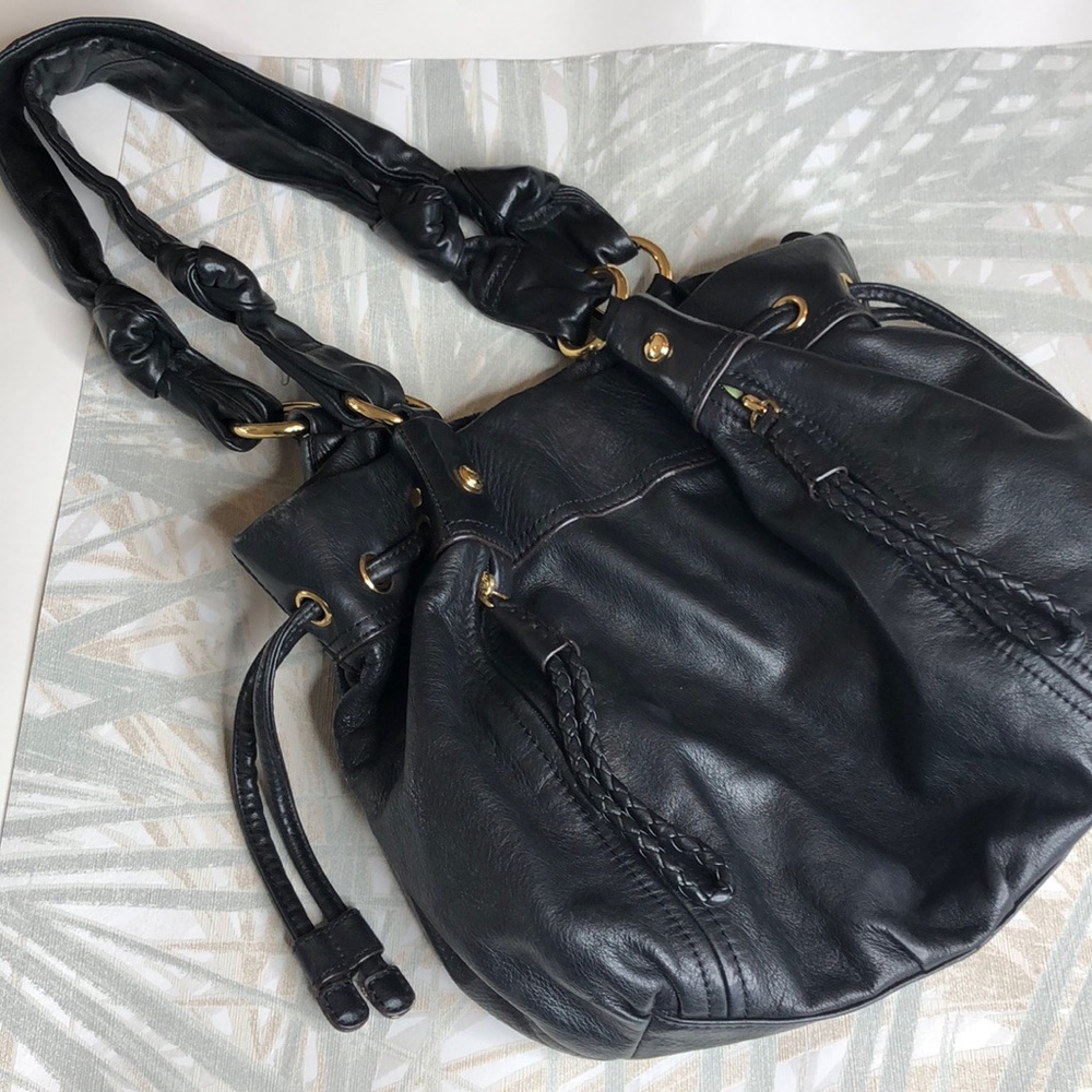 B.Makowsky Black Leather Purse